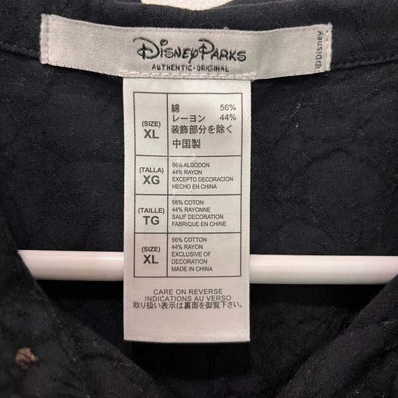 Disney Black Casual Button Down Shirt with Paradise Graphic - Picture 6 of 7